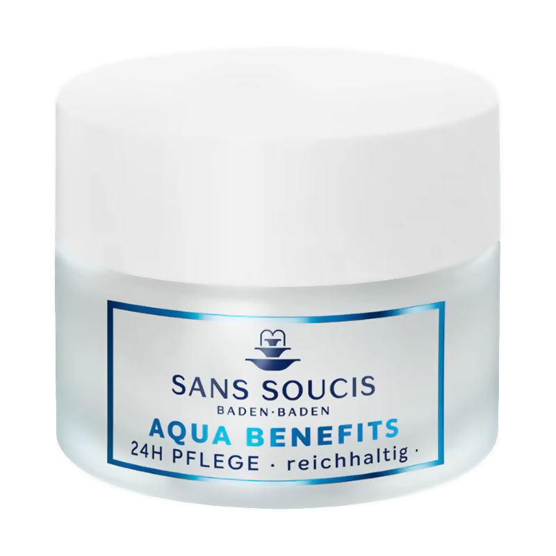 Насичений зволожувальний крем для обличчя Sans Soucis Aqua Benefits 24H Care Rich для сухої шкіри, 50 мл